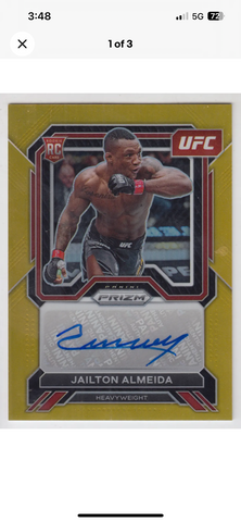 2023 UFC Prizm Jailton Almeida GOLD Auto #/10