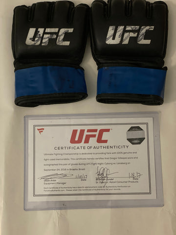 Gregor Gillespie UFC Autographed Debut Fight Worn Gloves *ROOKIE* 1/1