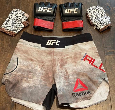 Brendan “All in” Allen UFC Fight Worn Gloves/Wraps/Shorts