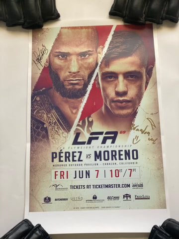 LFA 69 Perez vs Moreno Autographed Poster