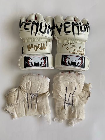 Kelly “Machine Gun” Kobold LFA 34 Fight Worn Gloves & Wraps