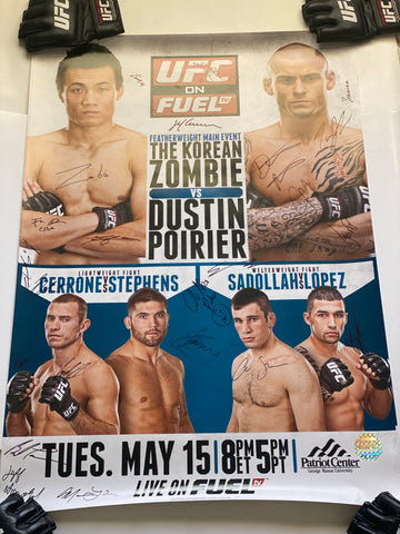 UFC On Fuel 3 - Porier vs Korean Zombie Autographed Poster